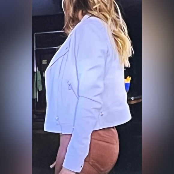 Zaful Women’s gray microfiber Moto style jacket NWT size large - Picture 5 of 5